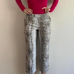 Neutral snakeprint work pants snakeskin